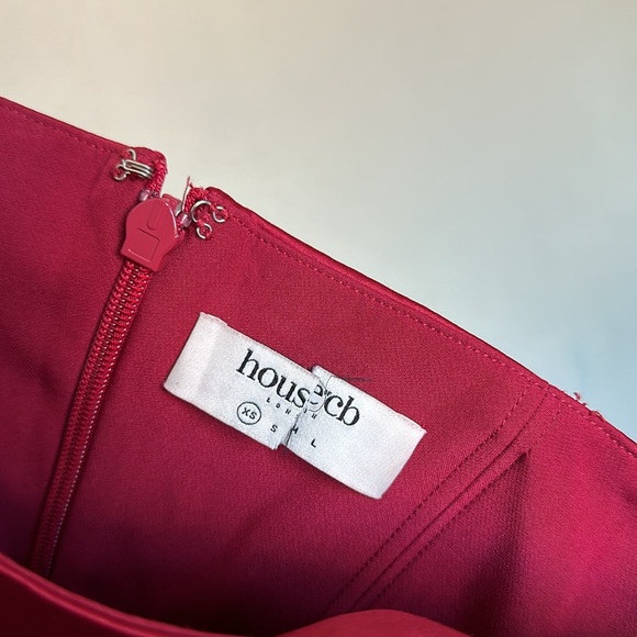 HOUSE OF CB  Casimira' Wine red barbie Satin Corset Midi Dress NWOT size XS - Picture 5 of 15